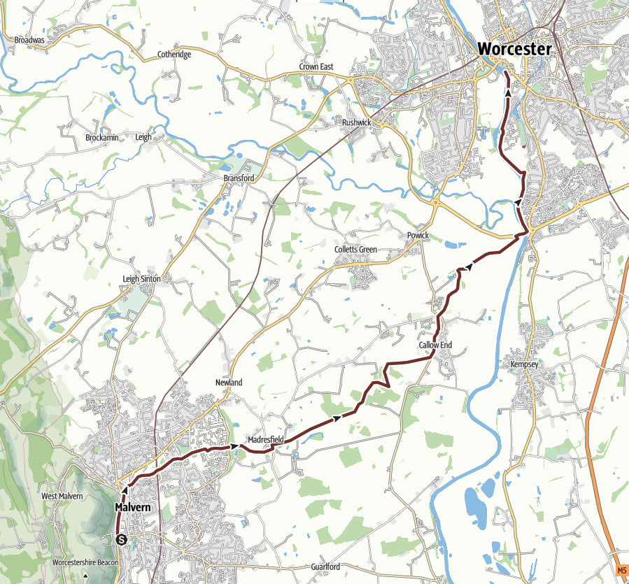 Map of Day 2. This shows the loop from Oaksey.
